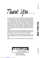 Mercury XR2 SS User Manual