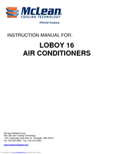 McLean Cooling Technology LOBOY 16 Instruction Manual