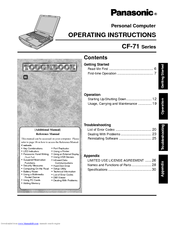 Panasonic Toughbook CF-71GYAGBAM Operating Instructions Manual