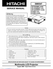Hitachi CP-X345F Service Manual
