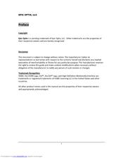 EPIC OPTIX PROJECTOR User Manual
