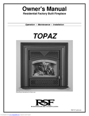 Rsf Woodburning Fireplaces TOPAZ Owner's Manual