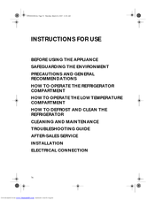 Whirlpool ARC 1872 IX Instructions For Use Manual