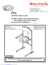 Stand Aid of Iowa Standard Power Toilet Aid Instructions And Warranty