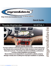 Myron & Davis NV8THL1 Quick Manual