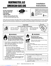 Heatmaster AGL-SS-18NG Installation Instructions Manual
