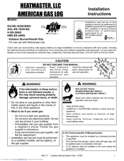 Heatmaster AGL-SS-24NG Installation Instructions Manual