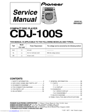 Pioneer CDJ-100S Service Manual