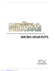 MSI pc2pc bluetooth User Manual