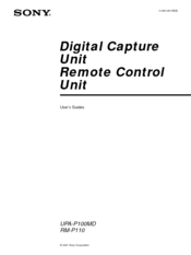 Sony RM-P110 User Manual