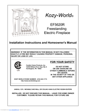 Kozy-World EF5620R Installation Instructions And Homeowner's Manual