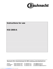 Bauknecht KGI 3100/A Instructions For Use Manual
