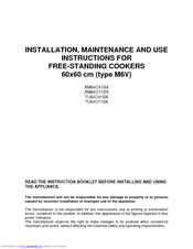 Bertazzoni AM64C71BX Installation, Maintenance And Use  Instructions
