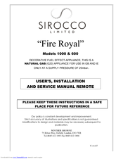 Sirocco Fire Royal 1000 User Manual