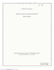 Mchugh Military AMM-68 Instruction Manual