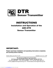 AMC AMC-DTR Installation And Operation Instructions Manual