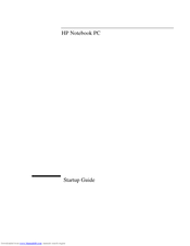 HP Pavilion XH series Startup Manual