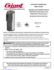Giant UG40-92TFTT-P2U Operation And Installation Manual