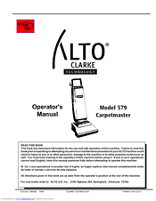 Alto Carpetmaster 579 Operator's Manual