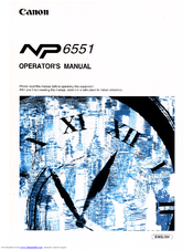 Canon NP6551 Operator's Manual