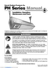 Detroit Radiant Products PH 31-SS:
PH 34 Installation, Operation, Maintenance And Parts Manual