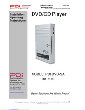 PDi PDI-DVD-SA Installation Manual