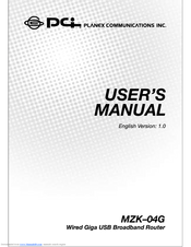 Planex MZK-04G User Manual