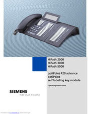 Siemens optiPoint self labeling key module Operating Instructions Manual