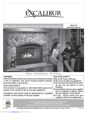 Excalibur P95-NG4 Natural Gas Owners & Installation Manual