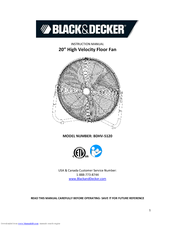 Black & Decker BDHV-5120 Instruction Manual