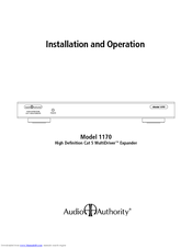 Audio Authority 1170 Installation And Operation Manual