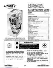 Lennox Elite G61MPV36B-071 Manuals | ManualsLib