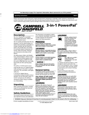 Campbell Hausfeld IB0001 Operating Instructions Manual