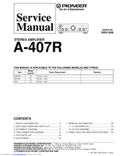 Pioneer A-407R Service Manual