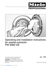 Miele PW 5065 OS Operating And Installation Instructions
