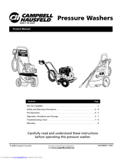 Campbell Hausfeld Pressure Washers Product Manual