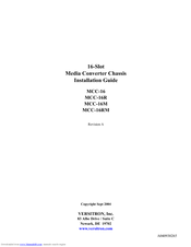VERSITRON MCC-16RM Installation Manual