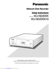 Panasonic WJ-ND200K/G Setup Instructions