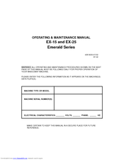 Milnor EX-15 ES Operating & Maintenance Manual