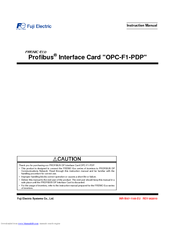 Fuji Electric Profibus OPC-F1-PDP Instruction Manual