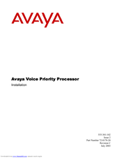 Avaya Voice Priority Installation Manual