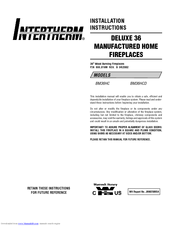 Intertherm BDELUXE 36 M36HC Installation Instructions Manual