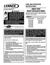 Lennox MLDVT-45N Care And Operation Instructions Manual