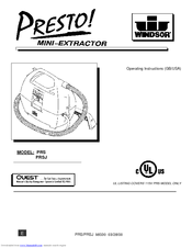 Windsor PRS Operating Instructions Manual