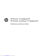HP Pavilion 14 TouchSmart Maintenance And Service Manual