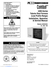 Roberts Gorden Combat UHDXS 125 Installation & Operation Manual