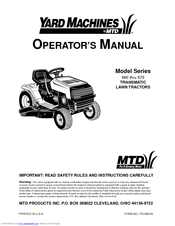 Yard Machines 679 Series Operator's Manual