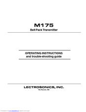 Lectrosonics M175 Operating Instructions And Troubleshooting Manual