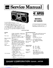 Sharp GF-9292X Service Manual