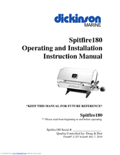 Dickinson Spitfire180 Operating And Installation Instruction Manual